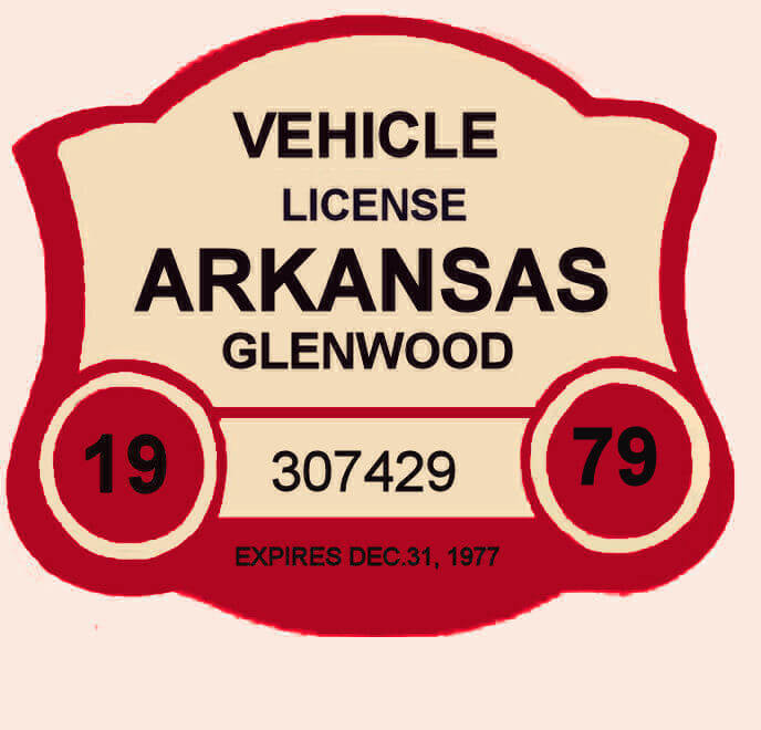 (image for) 1979 Akansas Registration sticker GLENWOOD